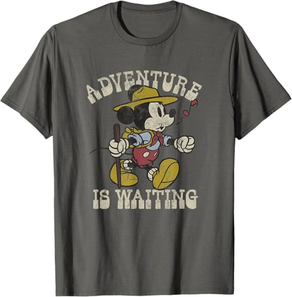 Disney Mickey & Friends Camping Mickey Adventure Is Waiting T-Shirt | Amazon (US)