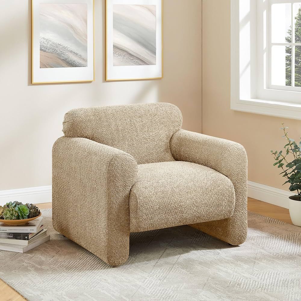 VANOMi Living Room Accent Chair, Comfortable Armchair for Bedroom, Thick Seat Cushion Coffee Chai... | Amazon (US)