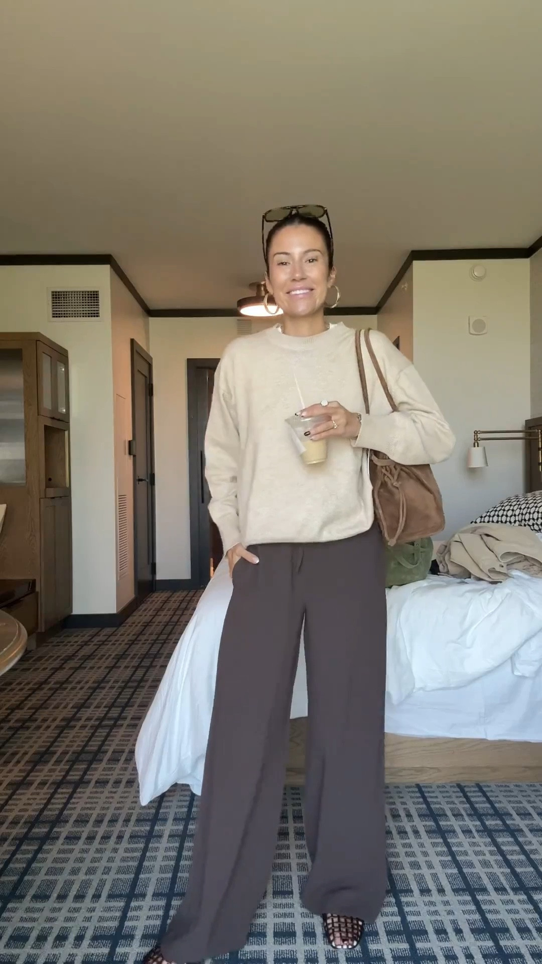 Obsessed with these brown @aritzia pants - the best travel pants! Styled with this crewneck sweater from @amazon @amazonfashion

Travel outfit, airport outfit, aritzia pants

#LTKgrwm #LTKdayinmylife #LTKTravel