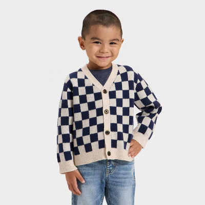 Toddler Boys' Cardigan Sweater - Cat & Jack™ Navy Blue 3T | Target