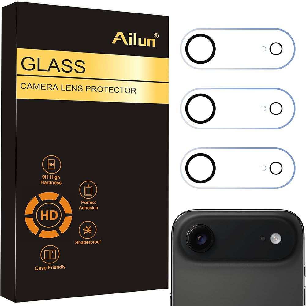 Ailun 3 Pack Camera Lens Protector for iPhone Air,Tempered Glass,9H Hardness,Ultra HD,Anti-Scratc... | Amazon (US)