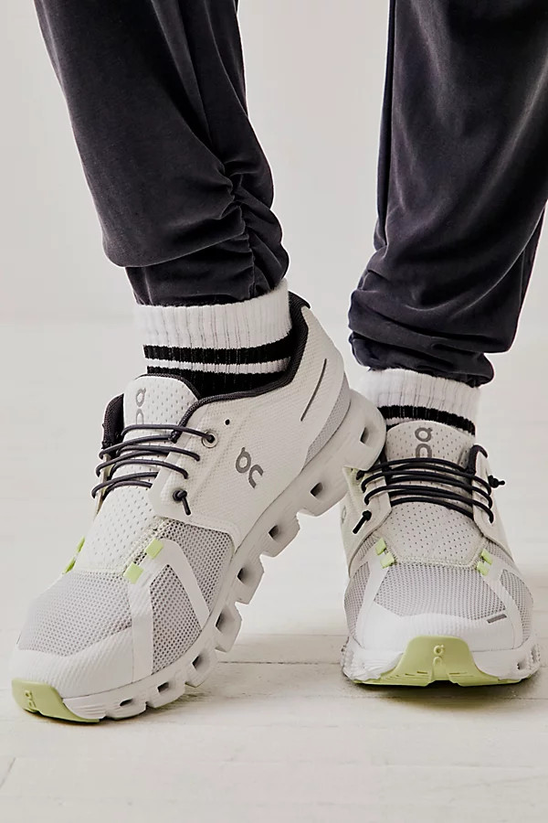 On Cloud 5 Push Sneakers by On at Free People, White / Oasis, US 7.5 | Free People (Global - UK&FR Excluded)