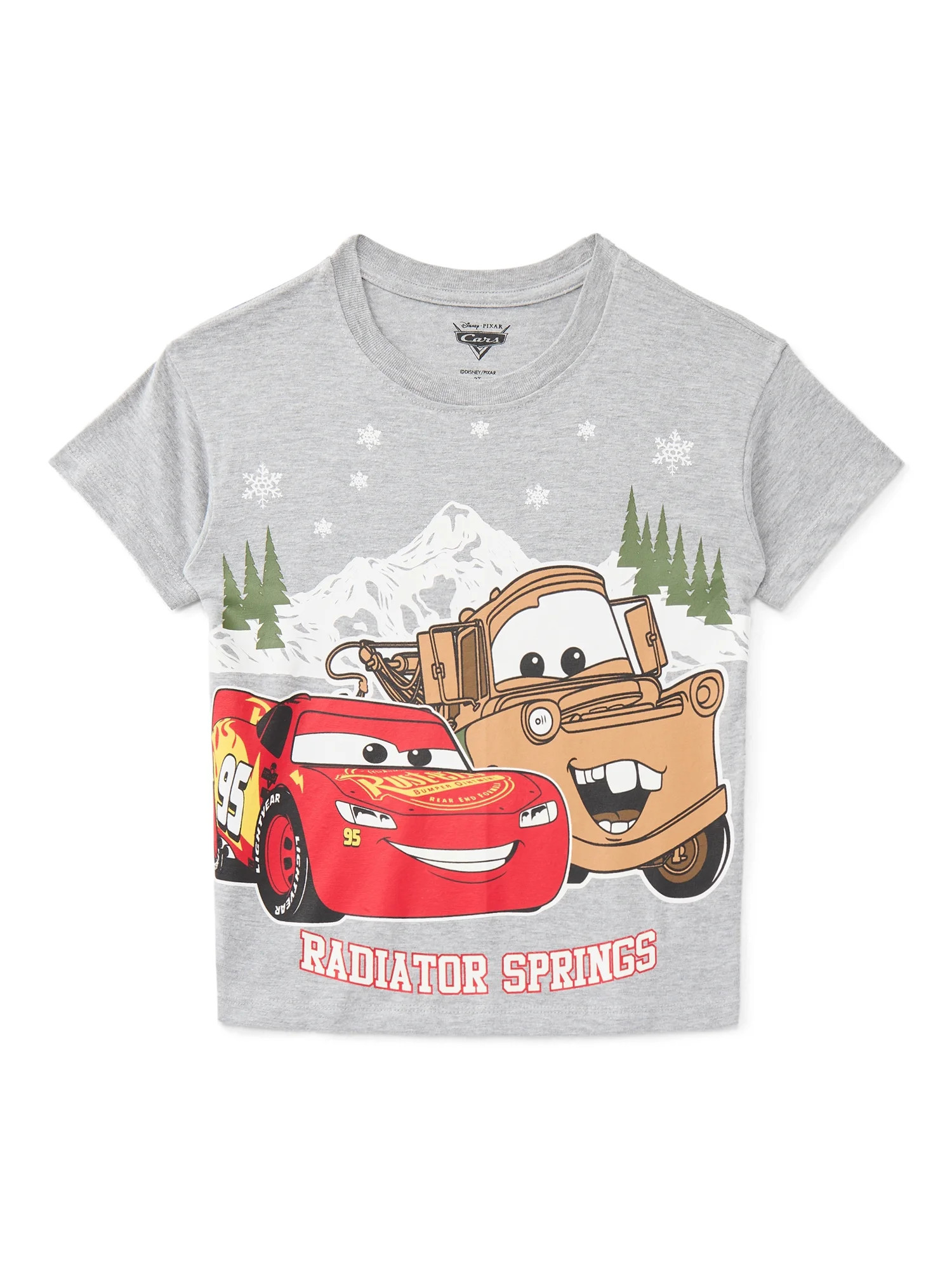 Disney Pixar Cars Toddler Boys Holiday Graphic Tee with Short Sleeves, Sizes 12M-5T | Walmart (US)
