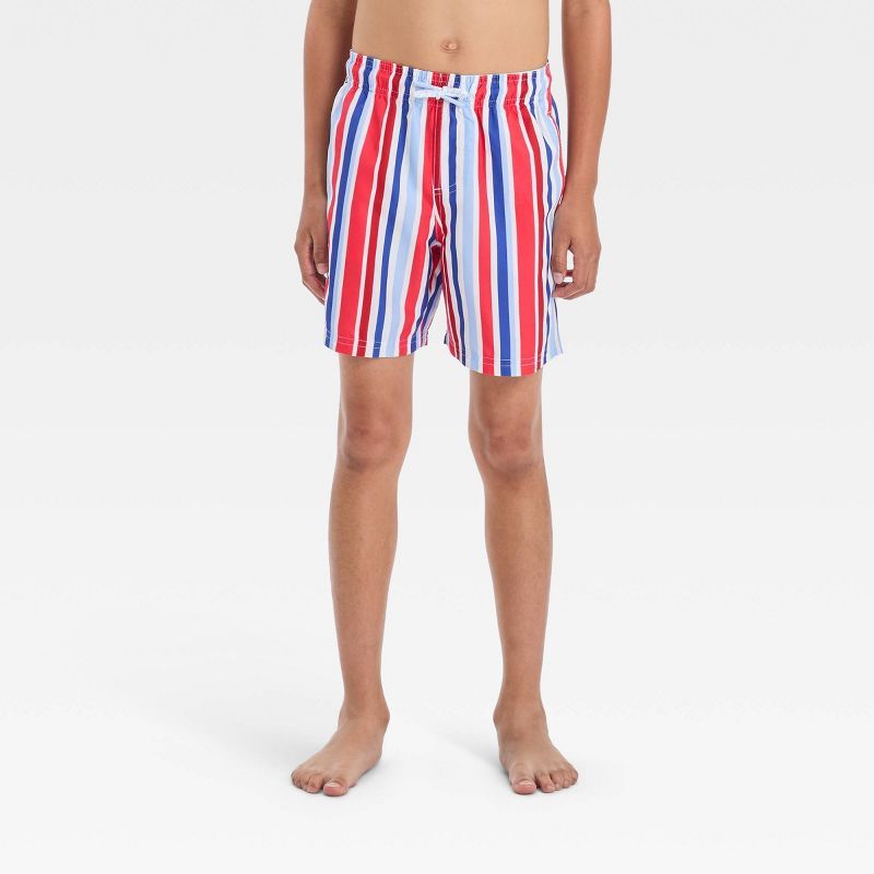 Boys' Striped Swim Shorts - Cat & Jack™ Blue | Target