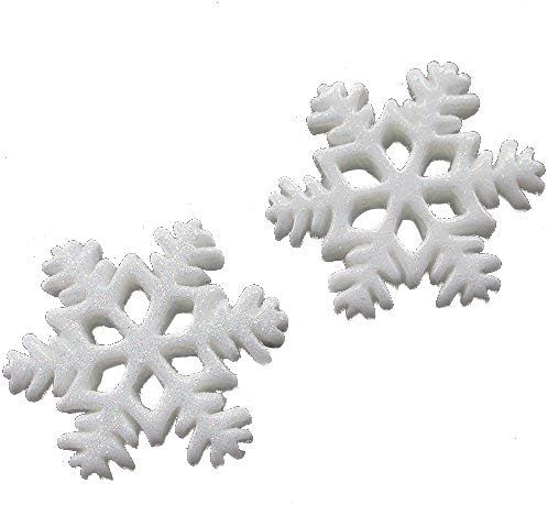 Chenkou Craft White Snow Flake Merry Christmas Resin Flat Backs DIY Craft 28mm 30pcs | Amazon (US)