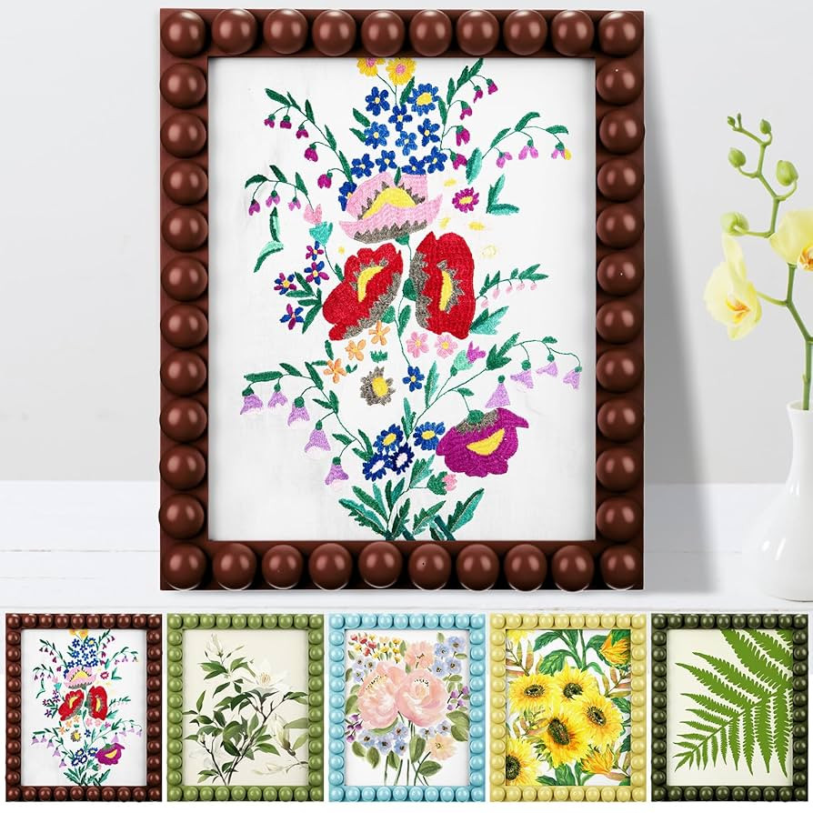 Beeveer 8 x 10 Wooden Beaded Picture Frame Set Boho Farmhouse Photo Frame Birthday Wedding Annive... | Amazon (US)