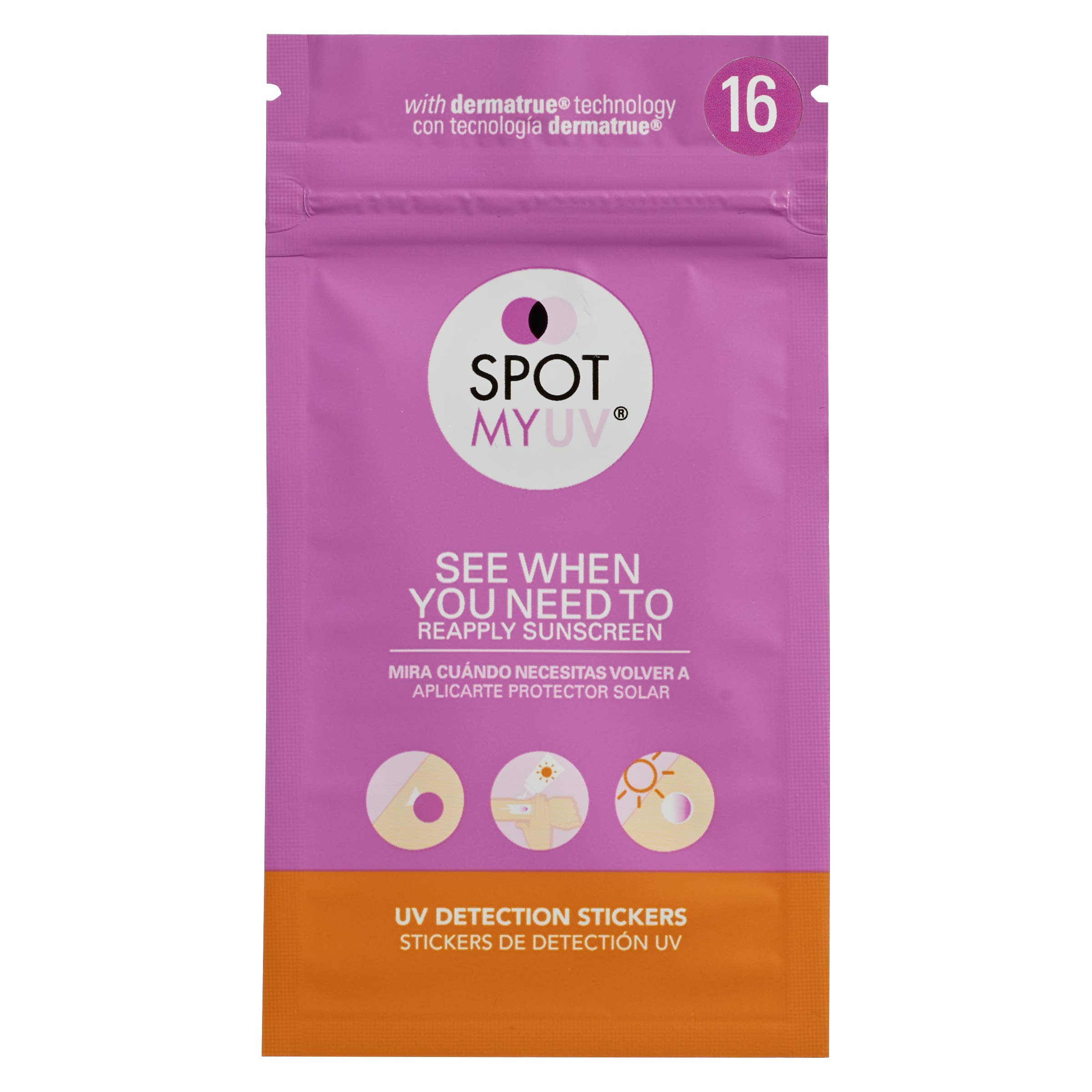 SPOTMYUV 16-Pack UV Stickers for Sunscreen with Patented Dermatrue SPF Sensing Technology | Amazon (US)
