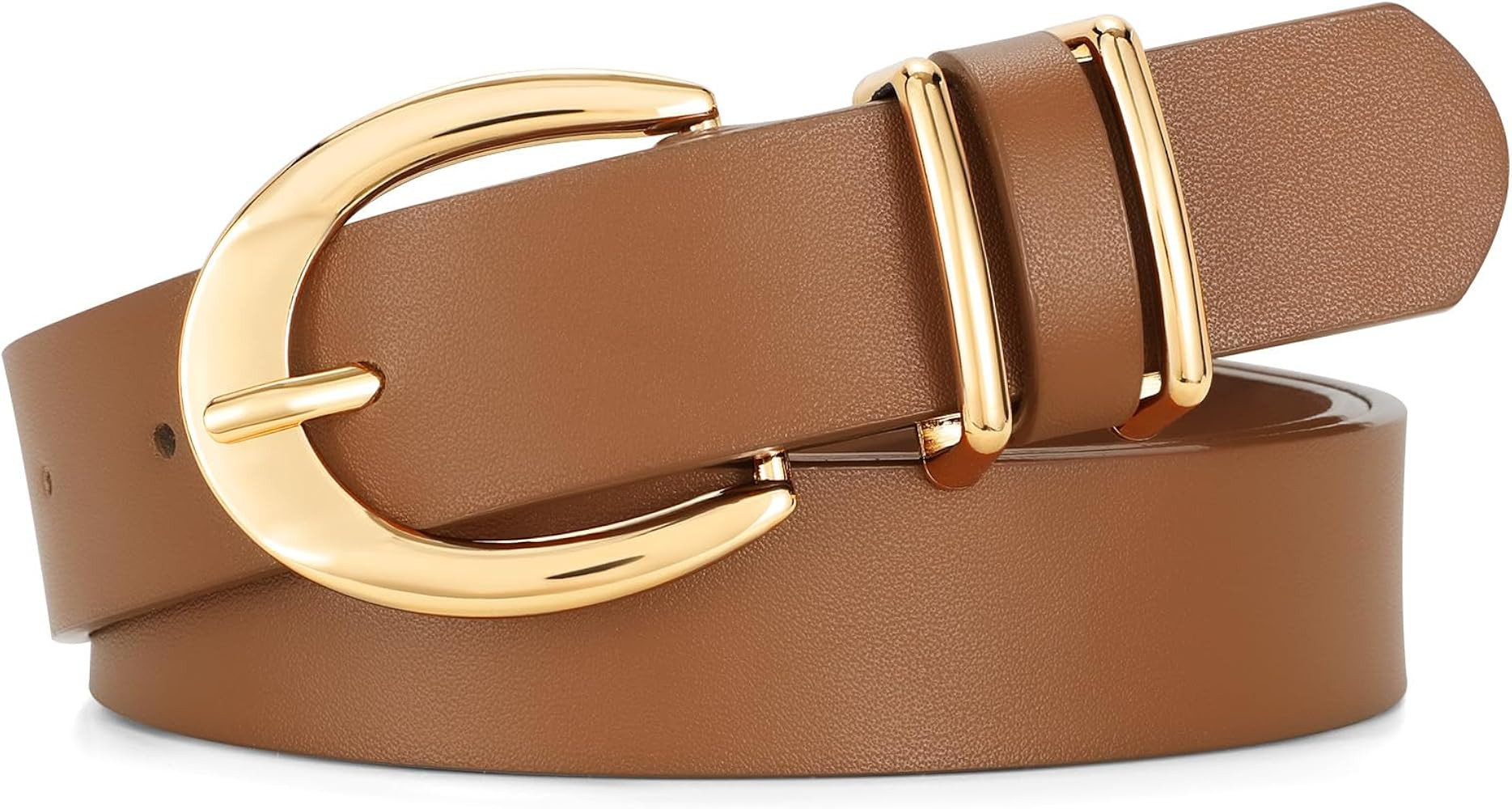 SUOSDEY Women Leather Belts for Jeans Pants Dresses Leather Belts with Metal Buckle | Amazon (US)