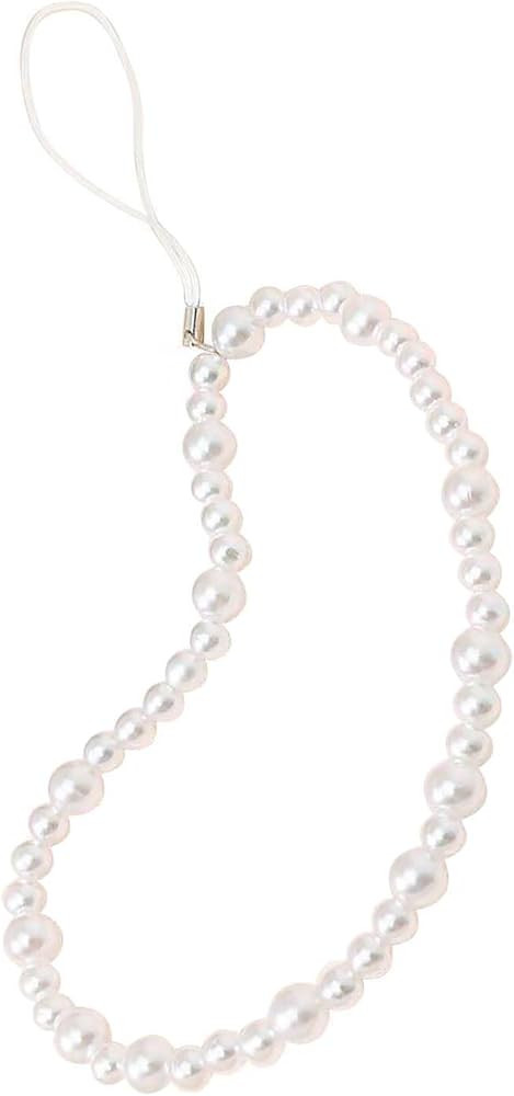 Beaded Phone Charm Lanyard Strap Girly Style Fixed Beads Pearl Lanyards | Amazon (US)