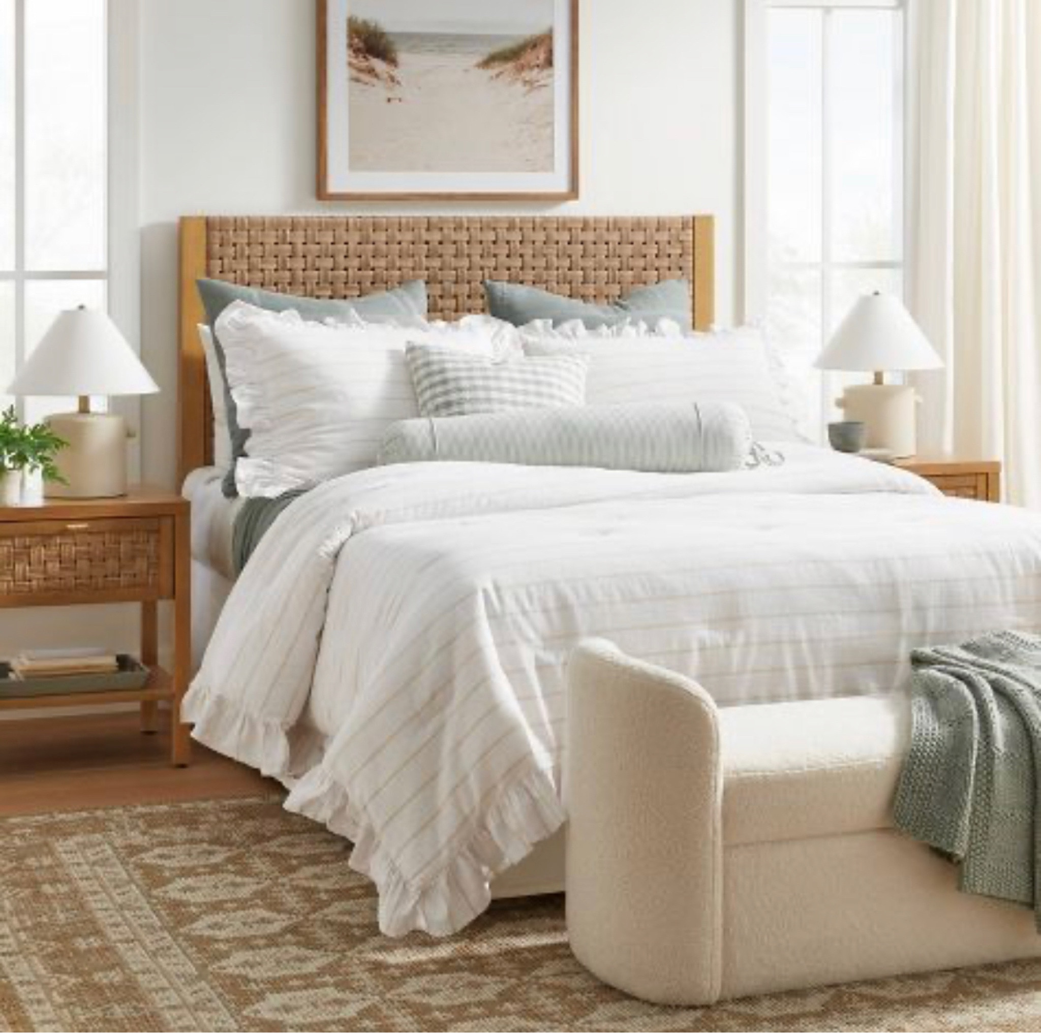 Bedroom decor 

Queen / King bed bedding styling 
Table lamp nightstand 
Layered bed - Studio McGee 
Target finds - Home decor 

#LTKhome #LTKFind