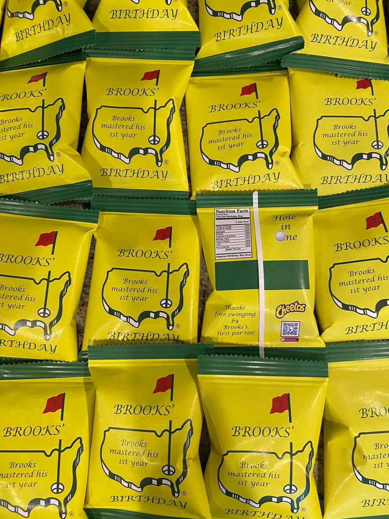 Personalized Hole in ONE Birthday Chip Bags Digital Download (pdf) & Folded and Shipped Option | ... | Etsy (US)