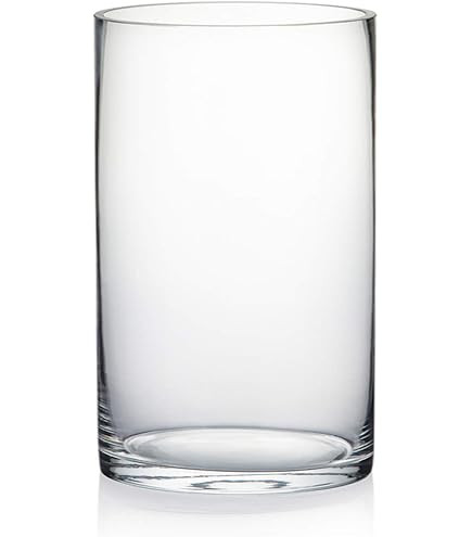 4" Wide 7" High Large Hand Blown Sturdy Clear Cylinder Glass Vase, Centerpiece Flower Vase for Ro... | Amazon (US)