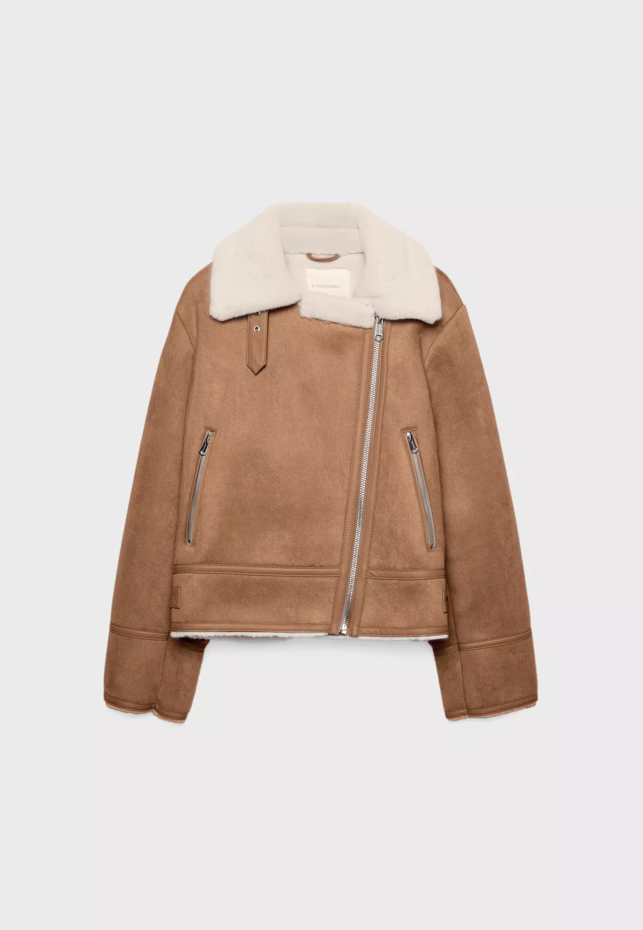 Faux suede biker jacket - Women's Jackets | Stradivarius United Kingdom | Stradivarius (UK)