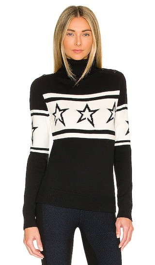 Perfect Moment Chopper Sweater in Black & White. - size M | Revolve Clothing (Global)