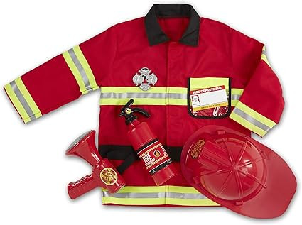 Melissa & Doug Fire Chief Role Play Dress-Up Set - Pretend Fire Fighter Outfit With Realistic Acc... | Amazon (US)