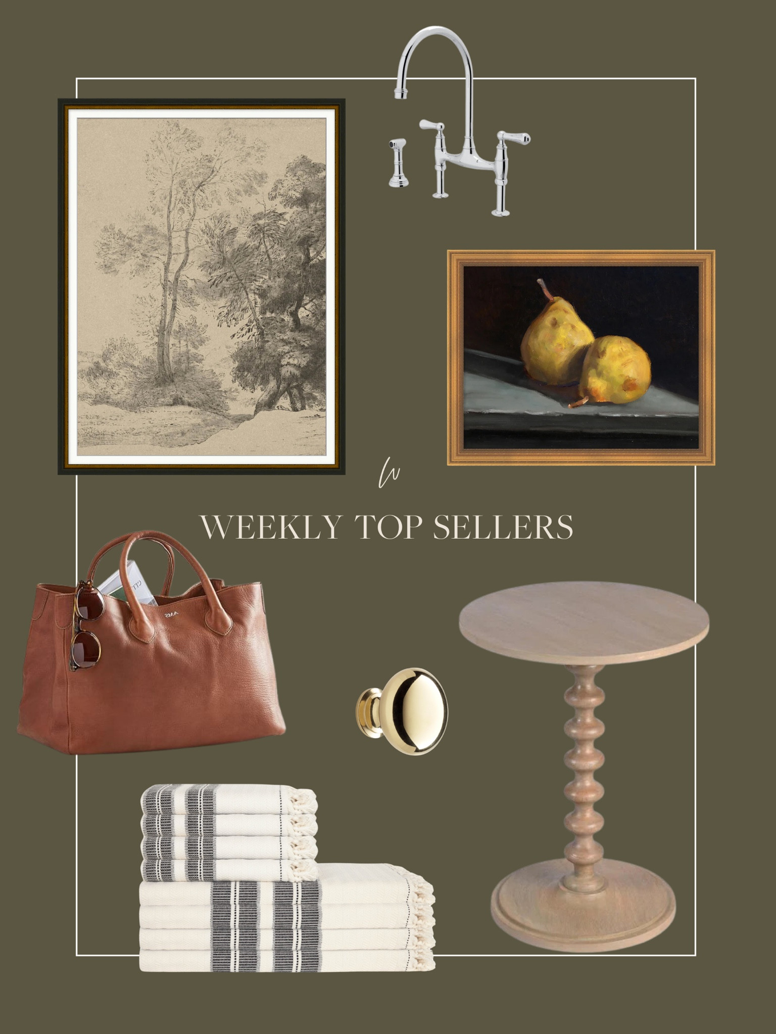 This week’s top selling pieces! Many of these are on sale right now too, including both art pieces, this stunning faucet, this Mark & Graham purse, and this accent table! 

#LTKsalealert #LTKhome #LTKstyletip