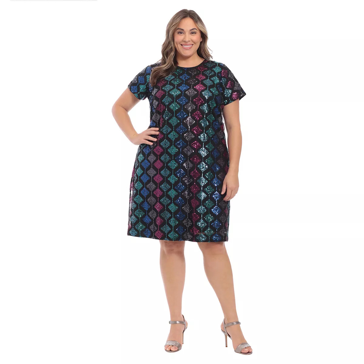 Plus Size London Times Sequin T-shirt Dress | Kohl's