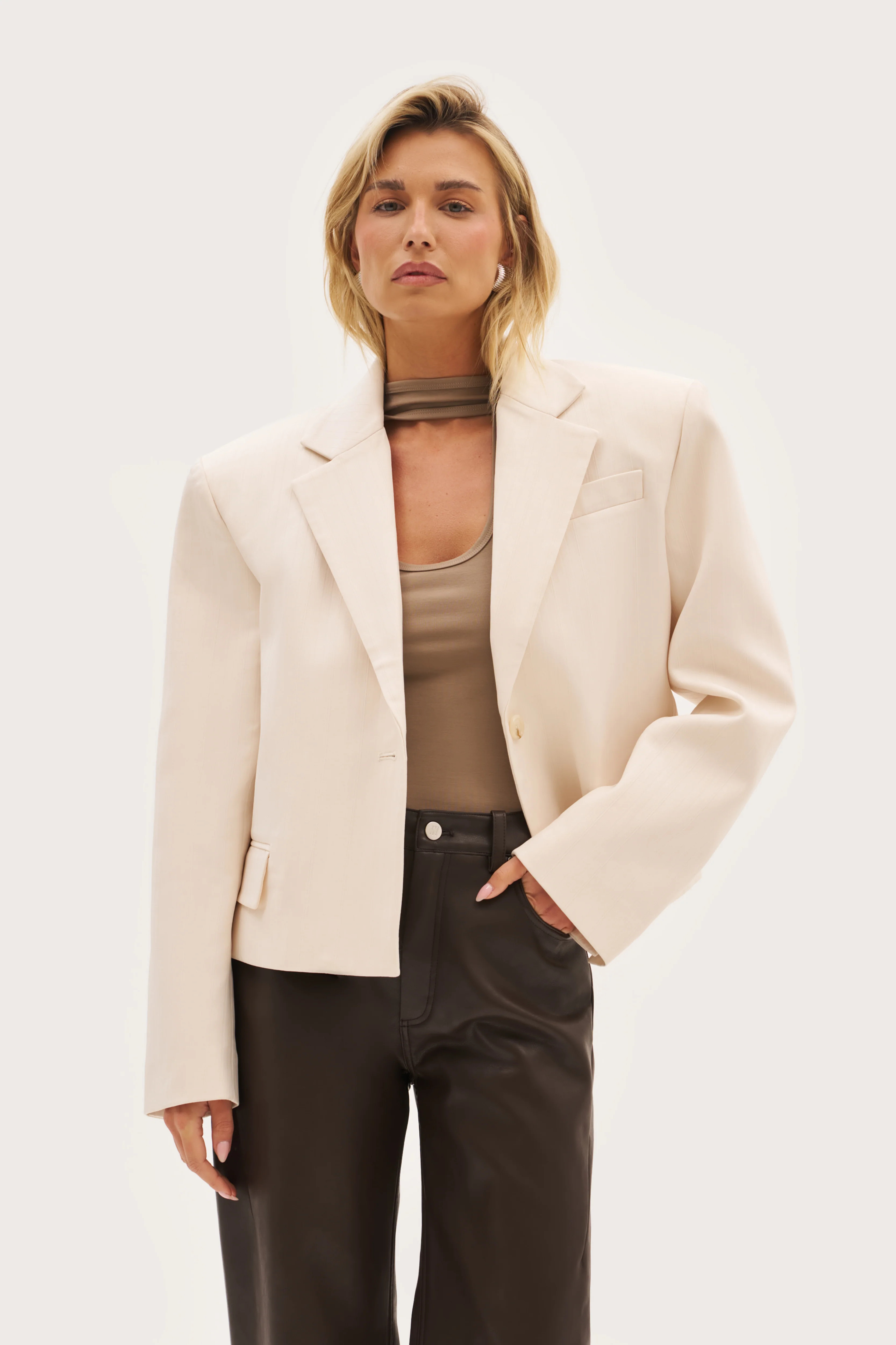 Boxy Blazer - Cream | Maebe UK