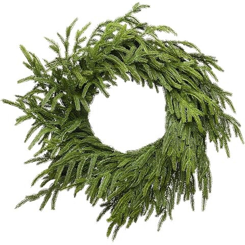 30 Inch Large Realistic Christmas Wreath,Thick and Lush,Soft Bendable Faux Cedar Wreath, Large Ch... | Amazon (US)