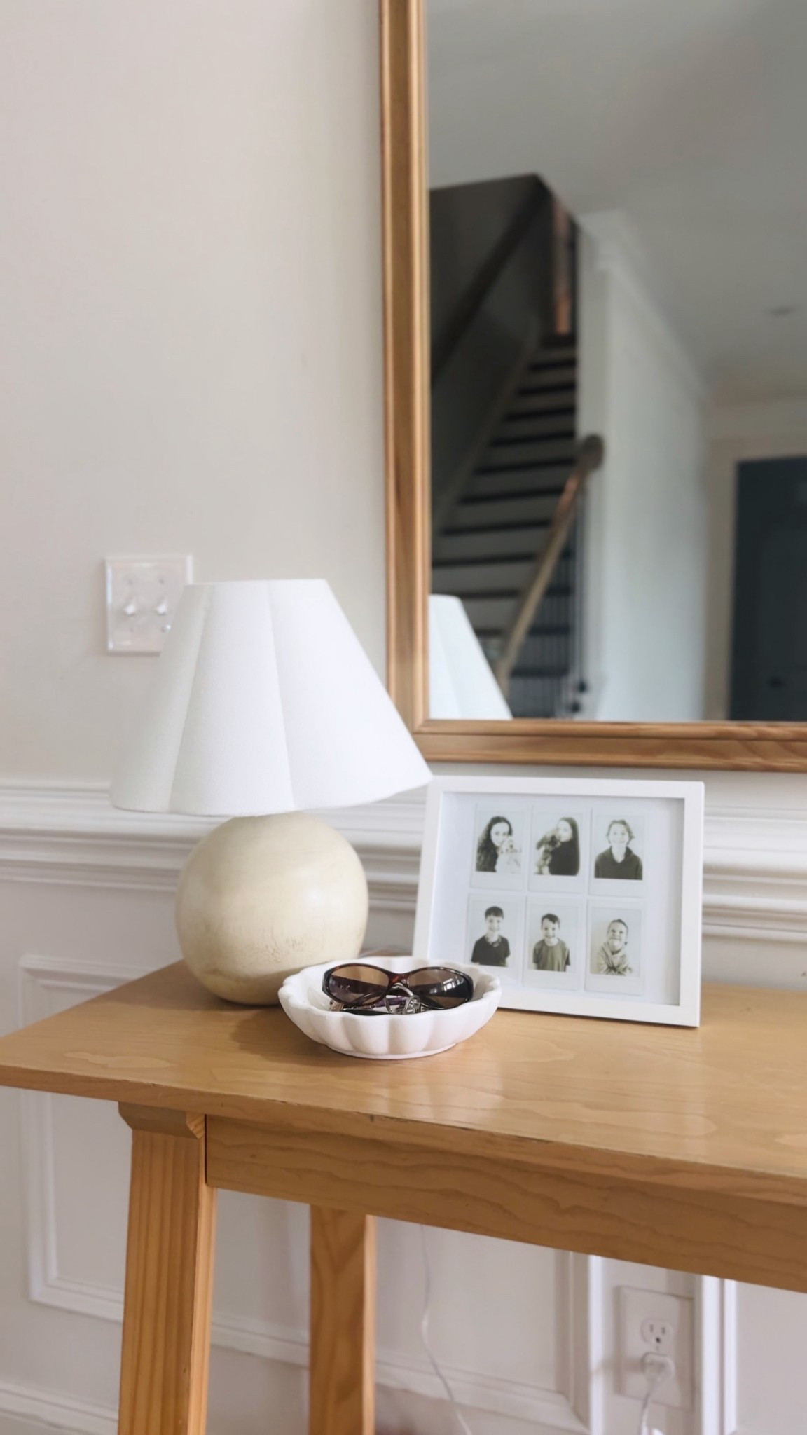 A couple updates to the entry table made me happy. 🤍 The other lamp MIGHT have been broken by boys. Haha. 

#LTKdayinmylife #LTKmomlife #LTKHome