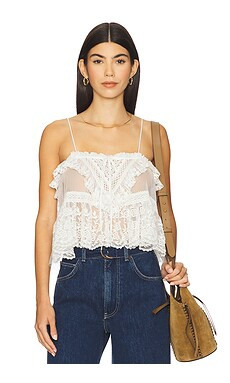Free People Sofia Embroidered Tank in Ivory from www.revolveclothing.com | Revolve Clothing (Global)