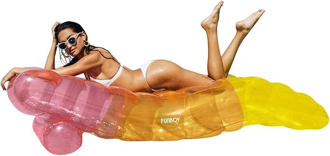 FUNBOY Giant Inflatable Luxury Clear Chaise Lounger Pool Float, Perfect for a Summer Pool Party | Amazon (US)