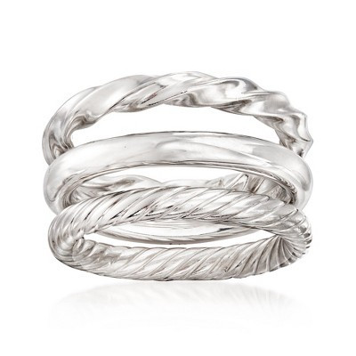 Ross-Simons Sterling Silver Jewelry Set: 3 Polished Rings Size 5 | Target