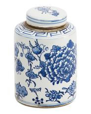 5x7.5 Porcelain Handpainted Lotus Tea Jar With Lid | Home | TJ Maxx | TJ Maxx