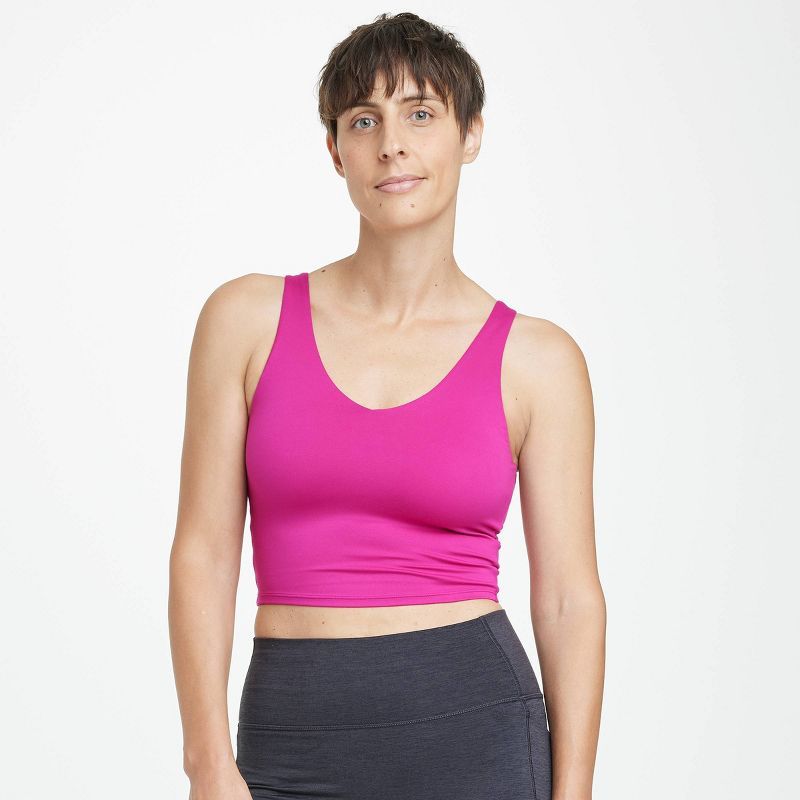 Women's Light Support V-Neck Cropped Sports Bra - All in Motion™ | Target