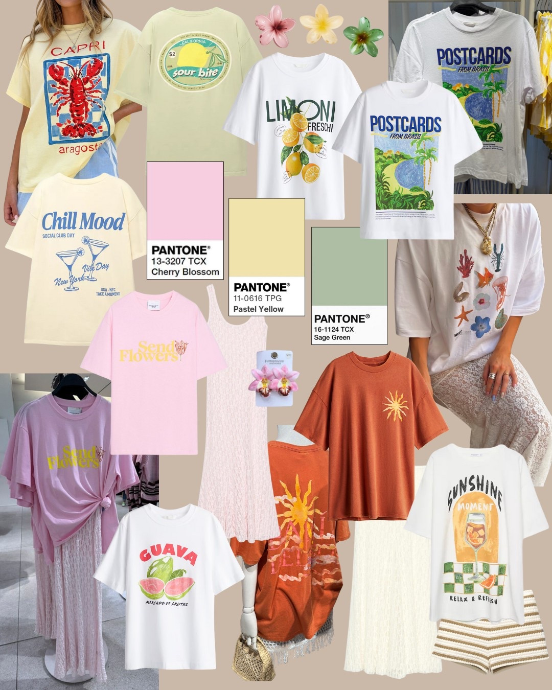 Printed Tshirt trends from a stylist❤️‍🔥
Tags: H&M Zara Stradivarius pull & bear sunshine holiday lemon pink yellow sage green pastel hair claw clip accessories oversized casual beach club lace dress skirt airport outfit Pinterest girl colour combinationss

#LTKsummer #LTKstyletip