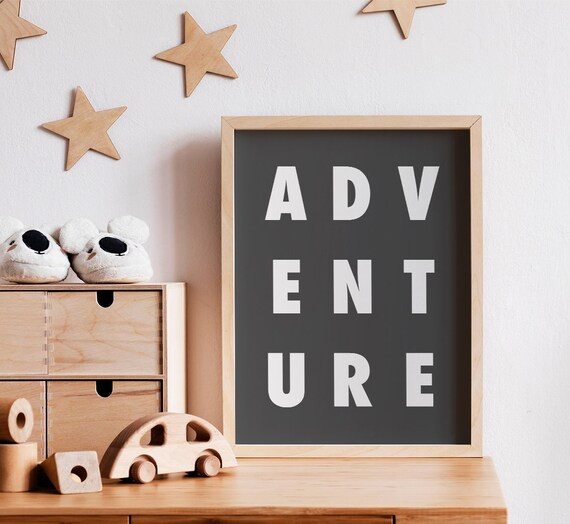 Adventure Printable Wall Art Black & White Boys Room Decor | Etsy | Etsy (US)