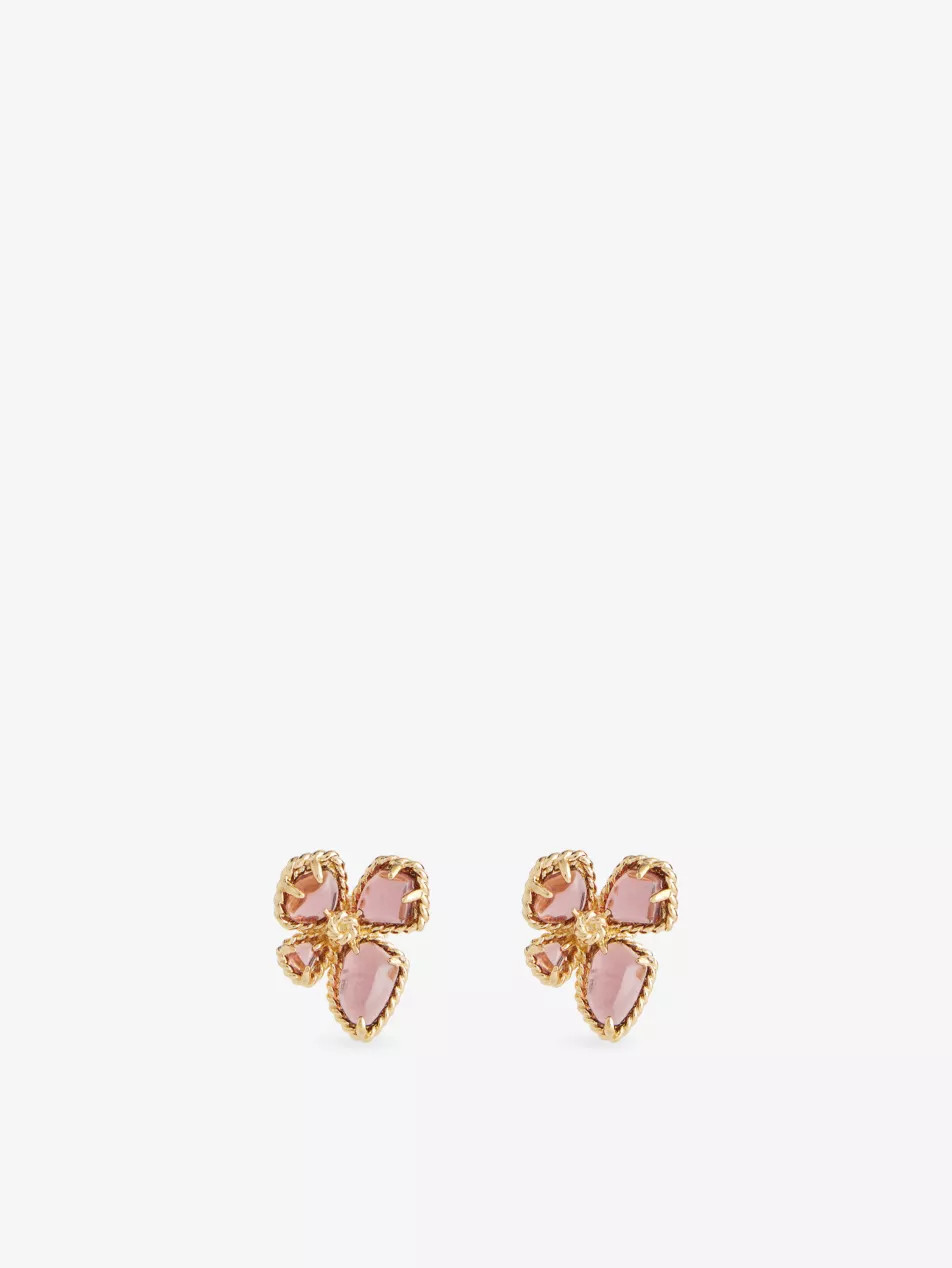 Bloom Large Studs 12ct Gold-Plated Brass Earrings | Selfridges