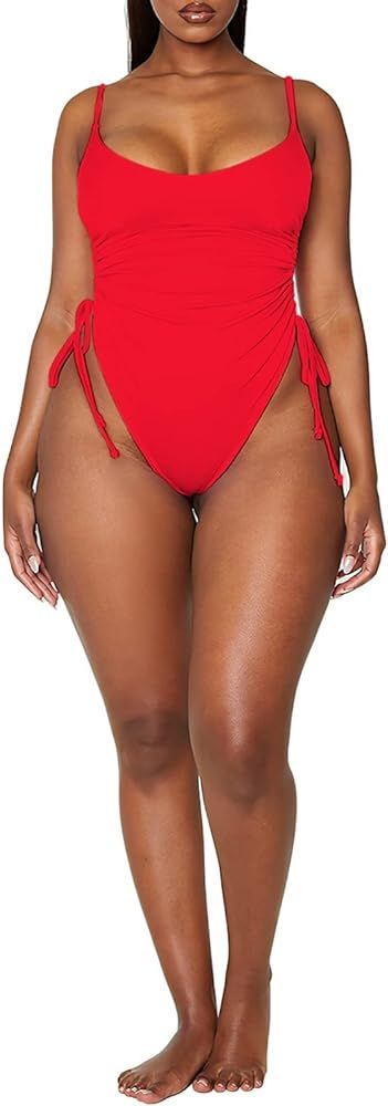 KRLAGAPAS Women's Sexy One Piece Bathing Suit Tummy Control Swimsuit | Amazon (US)
