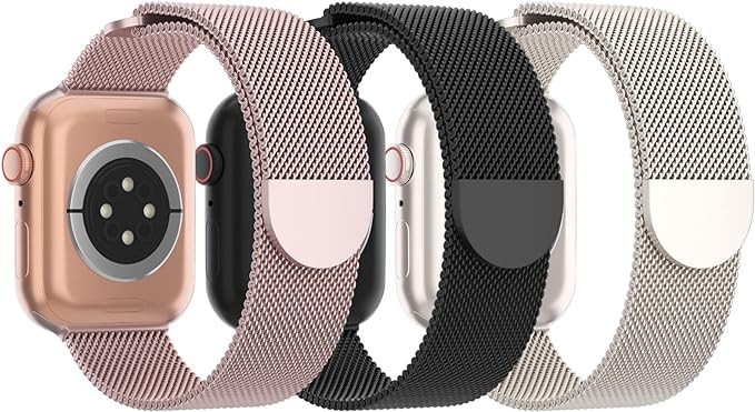 STEEZRD 3 Pack Mesh Metal Bands Compatible with Apple Watch Band 38mm 40mm 41mm 42mm 44mm 45mm 49... | Amazon (US)