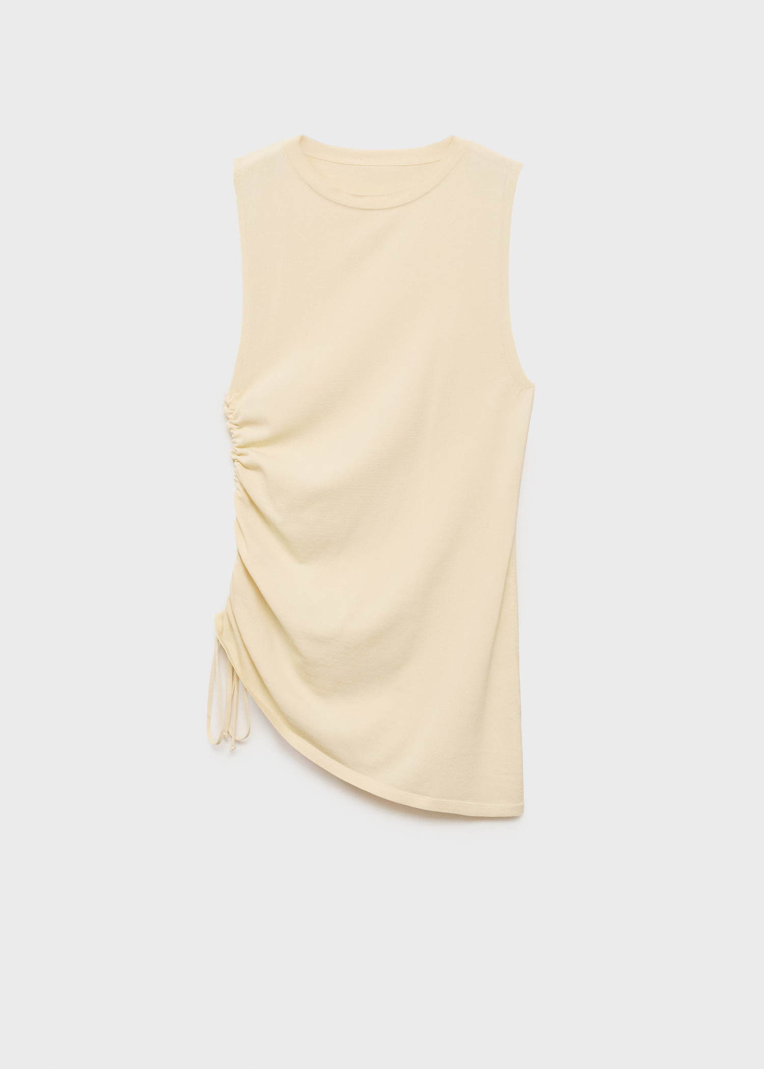 Side gathered knitted top - Women | MANGO Netherlands | Mango EU