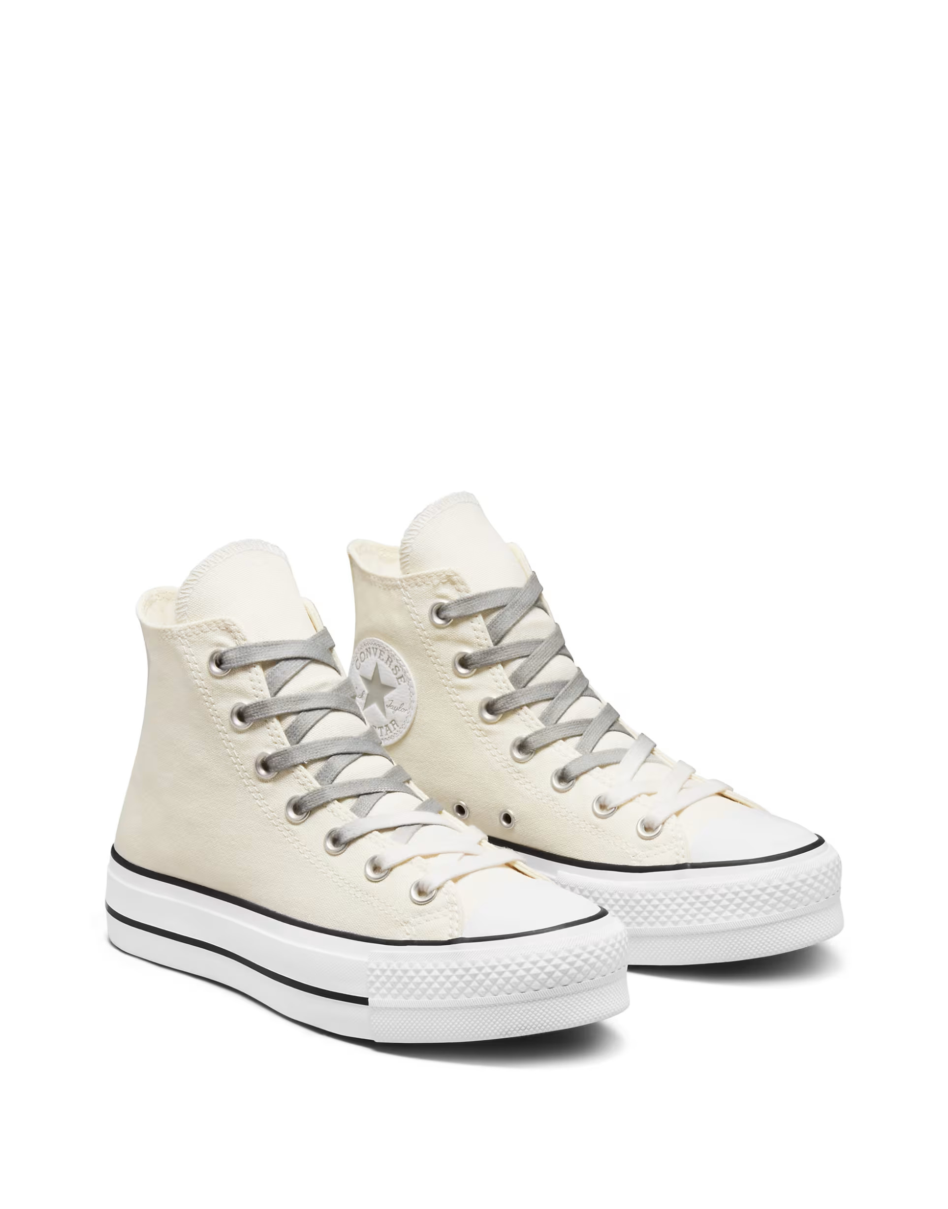 Converse Chuck Taylor All Star Hi Lift canvas platform sneakers in egret | ASOS (Global)
