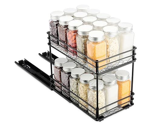 Kitsure Spice Rack for Cabinet - Durable Pull Out Spice Rack for Kitchen Cabinet, Easy-to-Install... | Amazon (US)