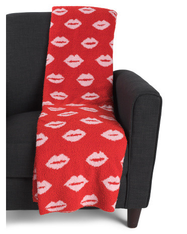 Feather Knit Lips Throw | TJ Maxx