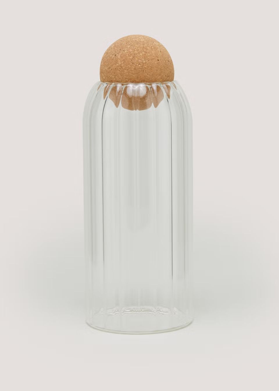 Large Round Cork Ribbed Jar (20cm x 8.5cm) | Matalan (UK)