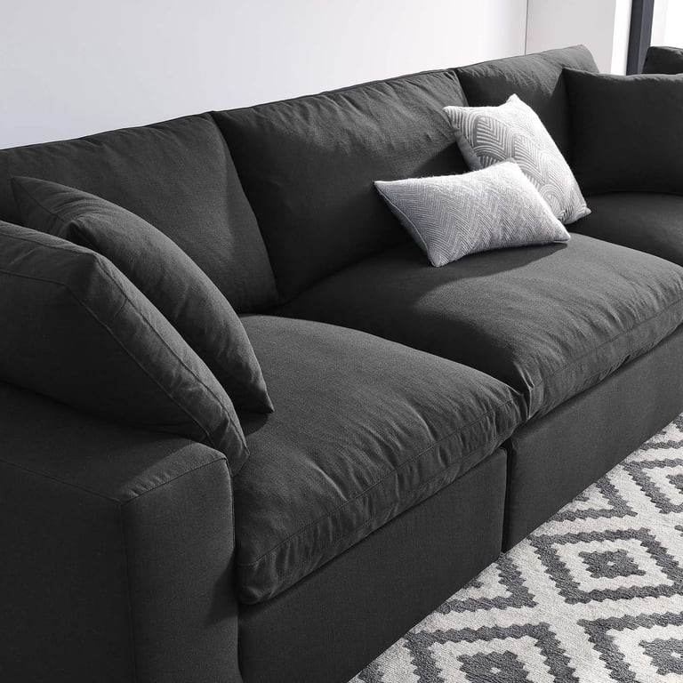 Modular Deep Sofa, Black, Fabric, Modern Contemporary, Living Lounge Cafe Room Hotel Lobby Hospit... | Walmart (US)