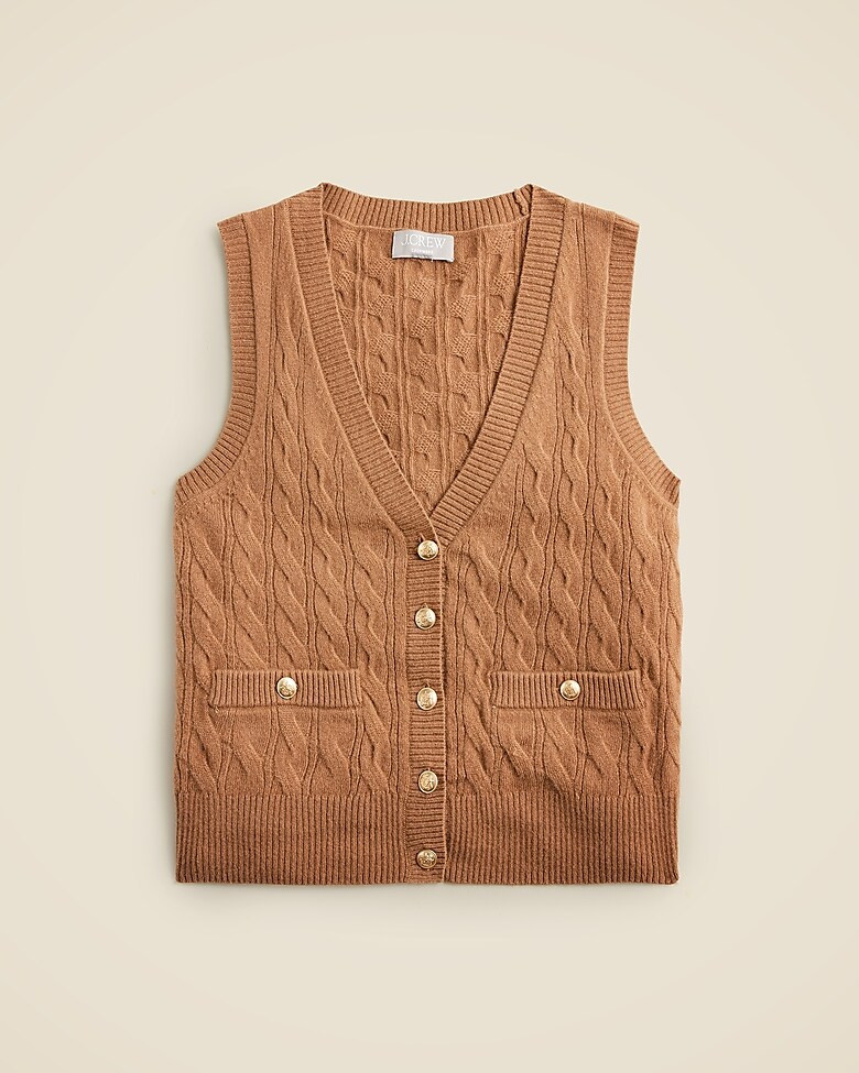 Cashmere cable-knit sweater-vest | J. Crew US