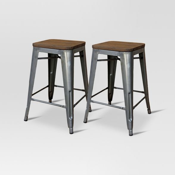 24" Hampden Industrial Wood Top Counter Stool - Threshold™ | Target