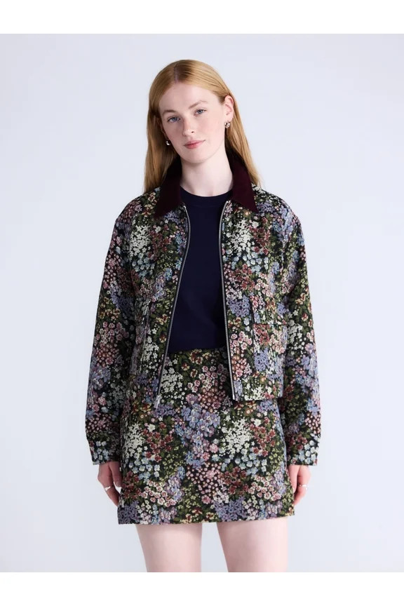 Women's and Women's Plus Ruffle Collar Bomber Jacket, Sizes XS-4X $48.00 | Walmart (US)