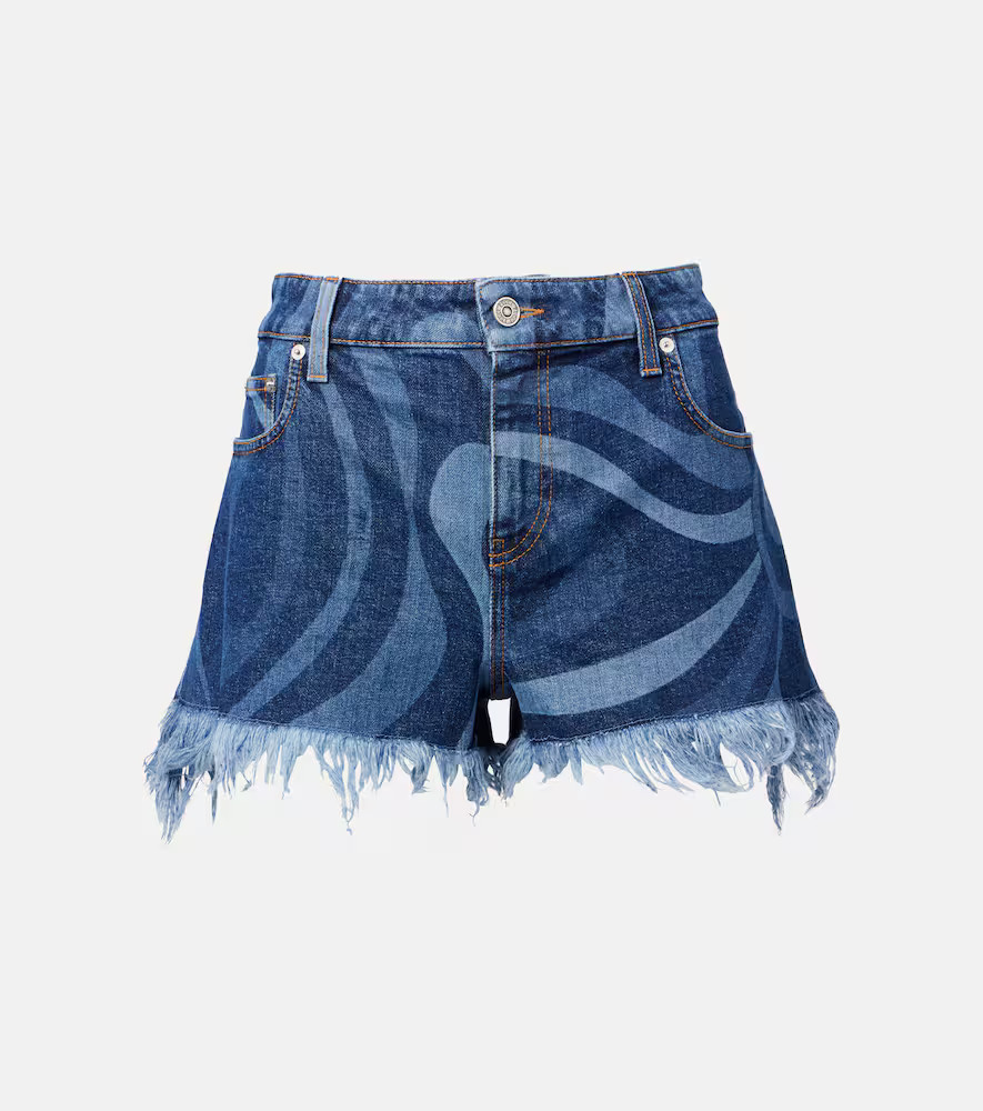Pucci Marmo fringed denim shorts | Mytheresa (UK)