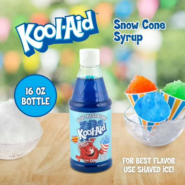 Kool-Aid Blue Raspberry Snow Cone Syrup, 16 fl oz Bottle | Walmart (US)