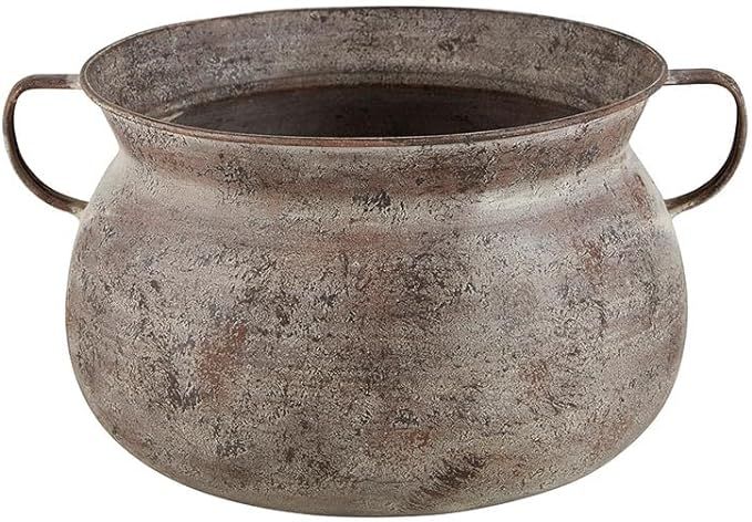 47th & Main Vase/Planter Rustic Iron 2-Handled Pot Style Vase for Home Décor, Large, Brown | Amazon (US)