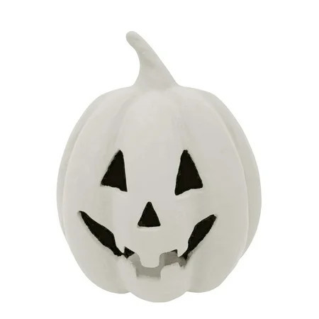 DJJGXAN Paper Mache Jack-o'-Lantern Tabletop Decoration, White, 4.72", Halloween Pumpkin Decorations Fall Decor Hollow Interior Jack O' Lantern | Walmart (US)