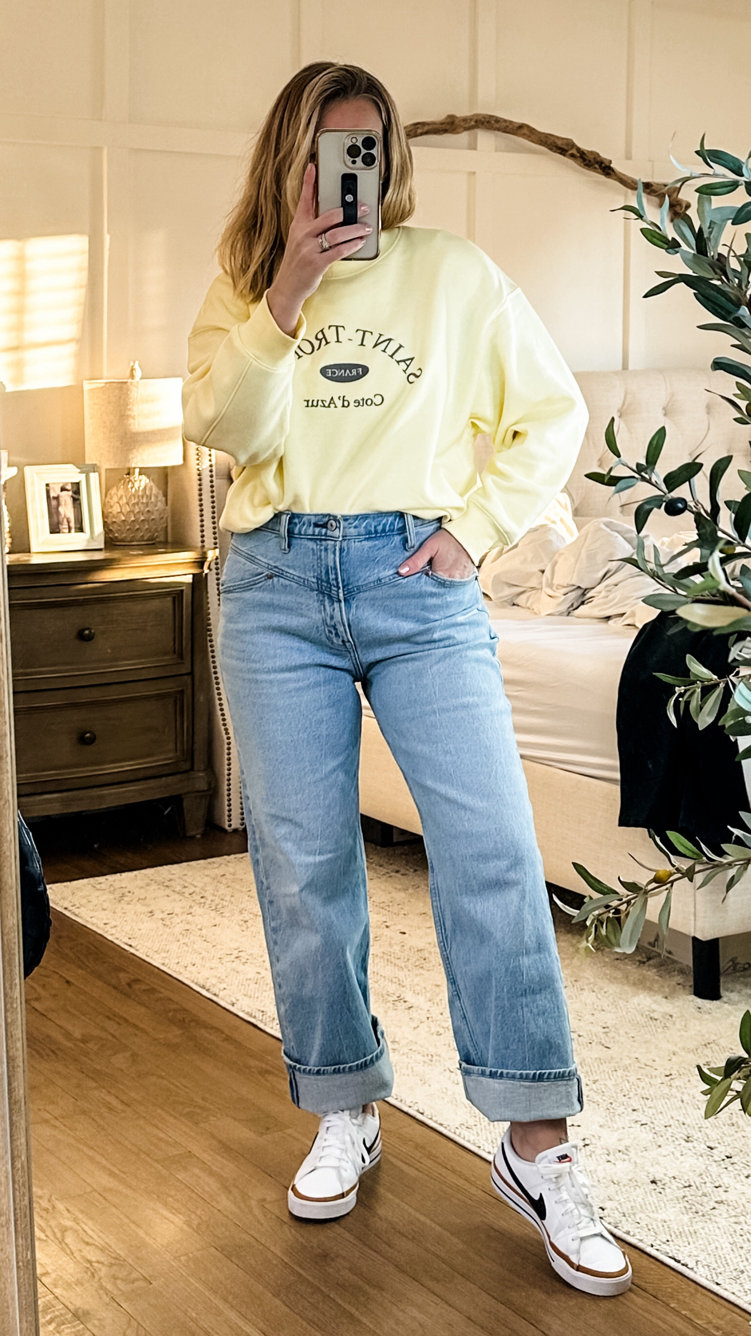 Styling these favorite jeans of ours a more casual way! The bottom is perfect for a structured cuff so you can wear with sneakers, flats irons sandals! Tts jeans and small tops  

#LTKSpringSale #LTKfindsunder50 #LTKstyletip