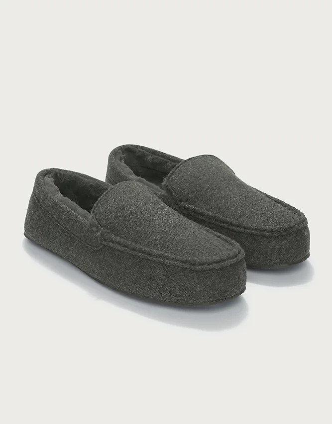 Men's Wool Blend Moccasin Slippers | The White Company UK & ROW