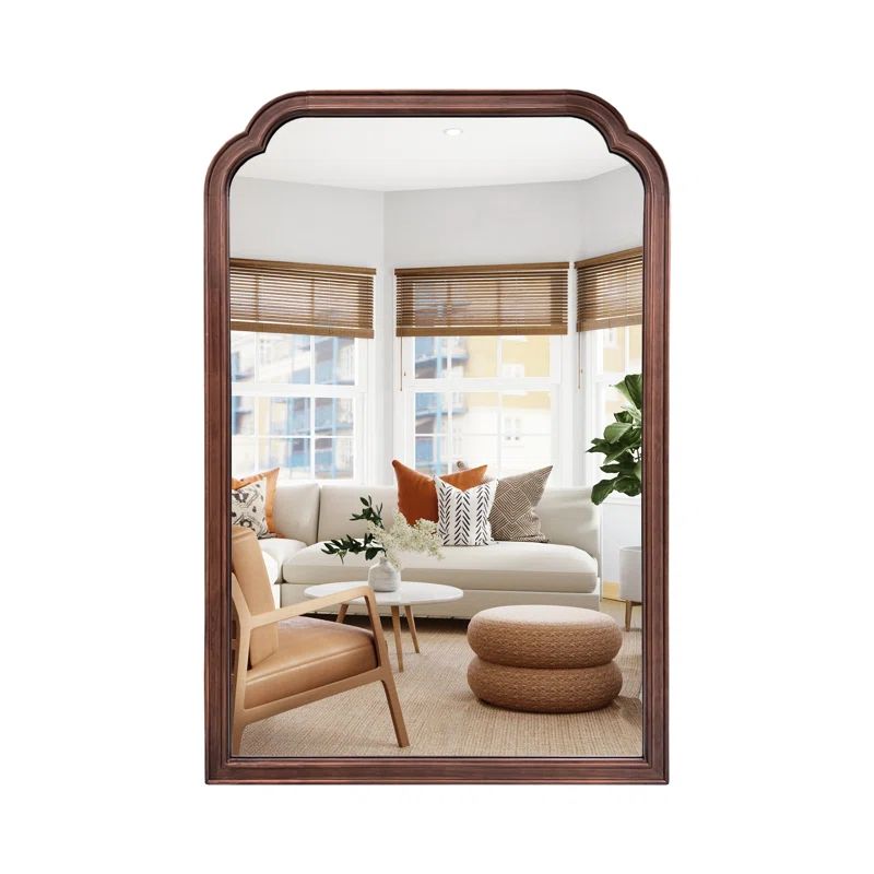 Ancalin Wood Accent Wall Mirror for Bathroom Bedroom Decorative Mirror | Wayfair North America